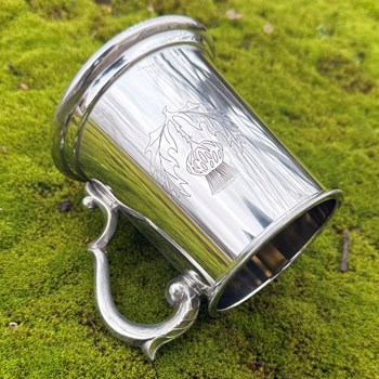 Half Pint Thistle Pewter Tankard