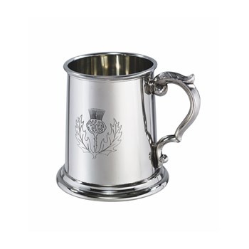 Thistle Stamp Half Pint Pewter Tankard Thistle Stamp Half Pint Pewter Tankard