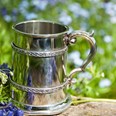 Half Pint Double Celtic Band Pewter Tankard