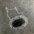 Cast Pewter Shell Pattern Decanter Label