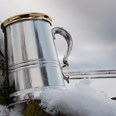 One Pint X Range Pewter And Brass Worcester Tankard
