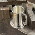 Lined Square Handle Baby Pewter Quarter Pint Mug