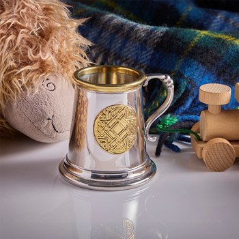 Celtic Gold Pewter And Brass Baby Mug
