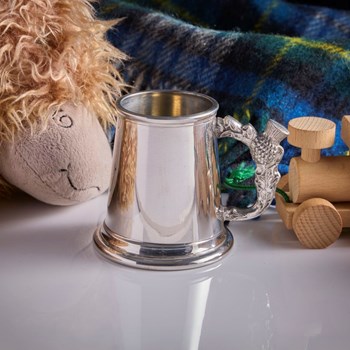 Thistle Handle Pewter Baby Mug
