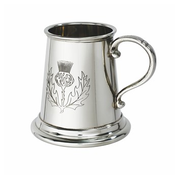 Thistle Stamp Pewter Baby Mug Thistle Stamp Pewter Baby Mug
