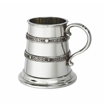 Double Celtic Bands Pewter Baby Mug Double Celtic Bands Pewter Baby Mug