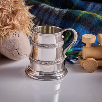 Double Celtic Bands Pewter Baby Mug