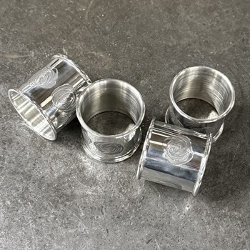 Set Of Four Charles Rennie Mackintosh Pewter Napkin Rings