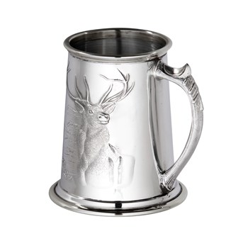 Embossed Monarch of the Glen pewter tankard Embossed Monarch of the Glen pewter tankard