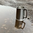 One Pint Antique Finish Lined Pewter Tankard