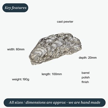 Cast Pewter Oyster Shell Back Ornament Cast Pewter Oyster Shell Back Ornament