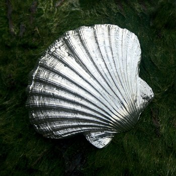 Cast Pewter Scallop Shell Ornament