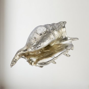 Cast Pewter Spider Conch Shell Ornament