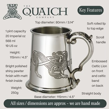 Celtic Lion Pewter Tankard Celtic Lion Pewter Tankard