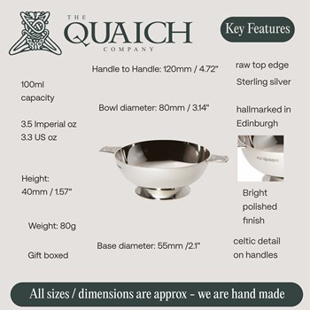 Sterling Silver 3 inch quaich Sterling Silver 3 inch quaich