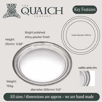 Celtic Rim Pewter Tray Large
