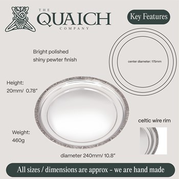 Medium Celtic Rim Pewter Tray Medium Celtic Rim Pewter Tray