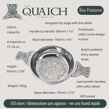 Celtic Circle Large Pewter Quaich Celtic Circle Large Pewter Quaich