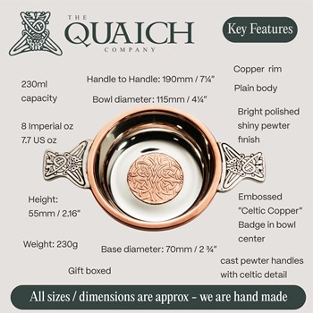 Celtic Copper Large Pewter Quaich Celtic Copper Large Pewter Quaich