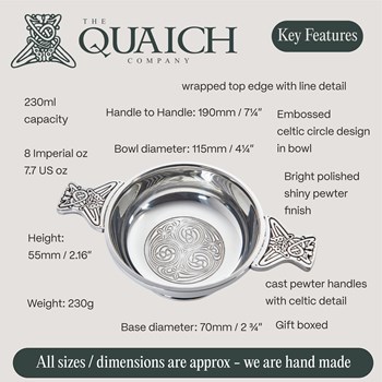 Kells Large Pewter Quaich Kells Large Pewter Quaich