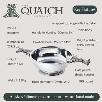 Thistle Handle Large Pewter Quaich Thistle Handle Large Pewter Quaich
