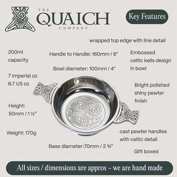 Kells Medium Pewter Quaich
