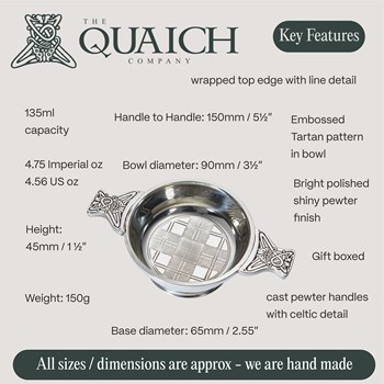 Tartan Standard Pewter Quaich