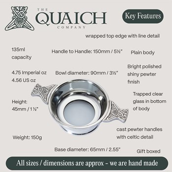 Glass Base Standard Pewter Quaich Glass Base Standard Pewter Quaich
