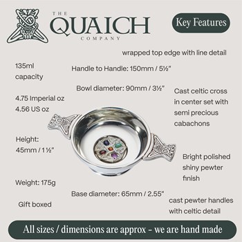 Gem Cross Standard Pewter Quaich