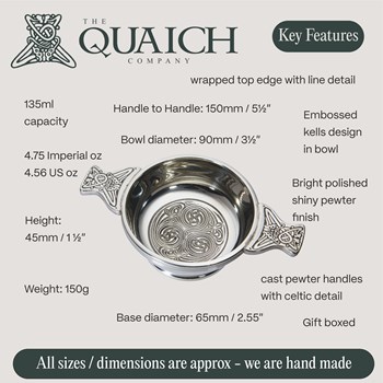 Kells Pewter Standard Quaich