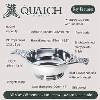 Pewter Large Plus "X" Quaich