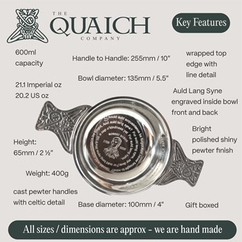 Commemorative Engraved Burns Quaich