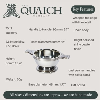 Extra Small Pewter Quaich