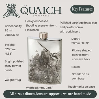 Embossed Shooting 6oz Flask Embossed Shooting 6oz Flask