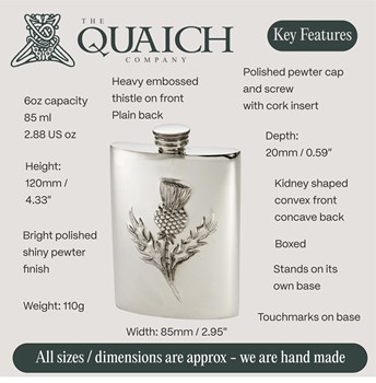 Embossed Thistle 6oz Flask