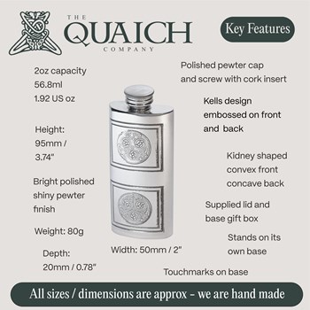 Kells 2oz Pewter Purse Flask