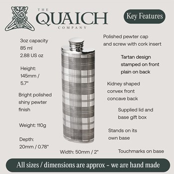 Tartan 3oz Pewter Purse Flask Tartan 3oz Pewter Purse Flask