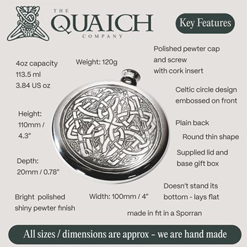 Celtic Circle Pewter Sporran Flask