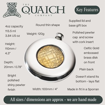 Celtic Gold Pewter Sporran Flask