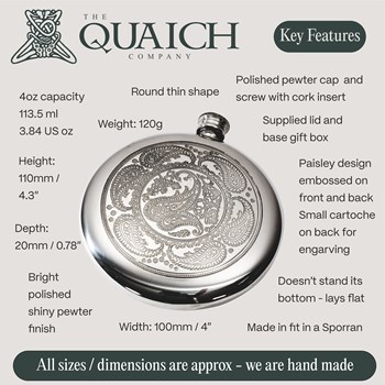 Paisley Pewter Sporran Flask