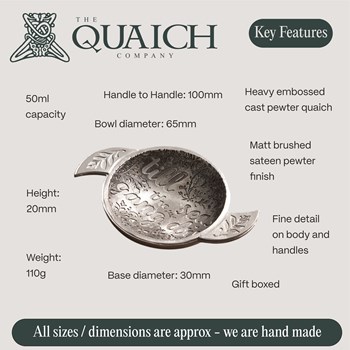 Till the Seas cast 2.5" pewter Quaich Till the Seas cast 2.5" pewter Quaich