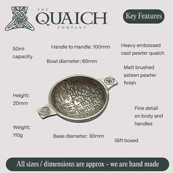 Blood of my Blood 2.5" Cast Pewter Quaich