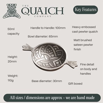 Celtic Knot cast pewter 2.5" quaich