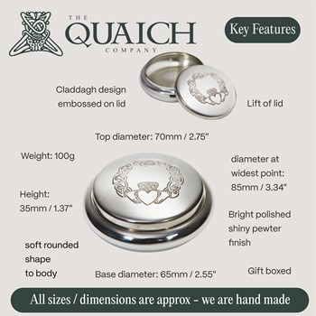 Claddagh Pewter Georgian Trinket Box