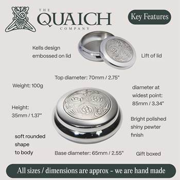 Kells Round Pewter Trinket Box Kells Round Pewter Trinket Box
