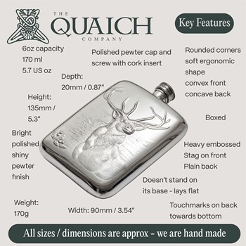 Monarch of the Glen 6oz Pewter Pocket Flask