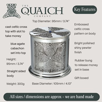 Celtic Cross Pewter Money Box