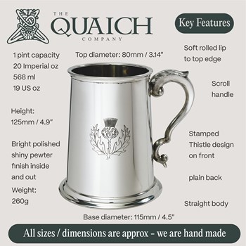 Thistle Stamp Pewter Tankard