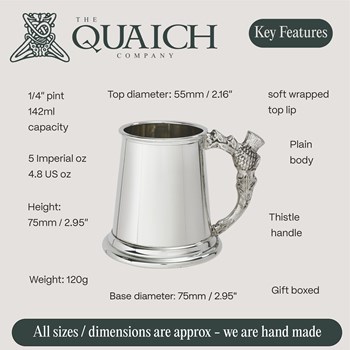 Thistle Handle Pewter Baby Mug
