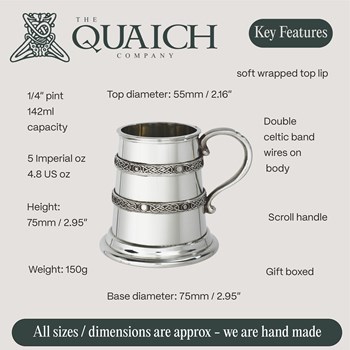 Double Celtic Bands Pewter Baby Mug